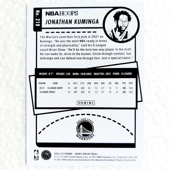 Golden State Warriors (Jonathan Kuminga) - BKBL [10_JK1] - Picture 3 of 3